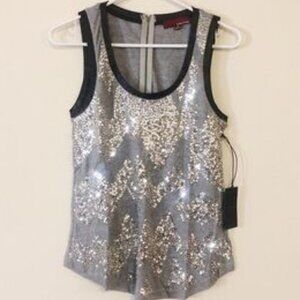 Line & Dot REVOLVE Sequin Vegan Leather Tank Top S